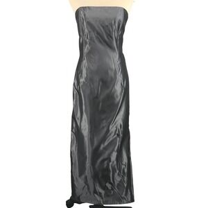 VTG Jessica McClintock Gunne Sax Satin‎ Dress Strapless Gown Size 13 Gunmetal
